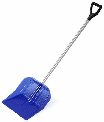 Лопата для уборки снега Альтернатива М8833, с алюминиевым черенком, 430 x 420 мм, синяя 248204